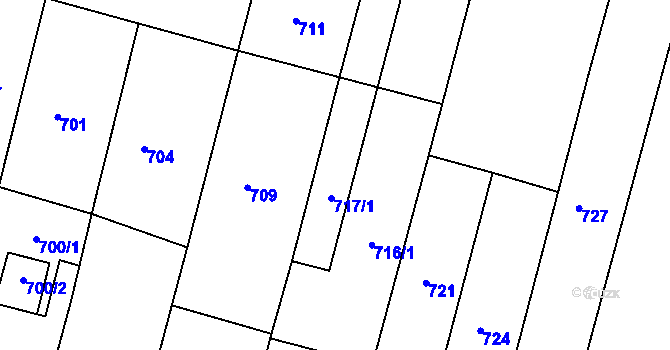 Parcela st. 717/1 v KÚ Velehrad, Katastrální mapa