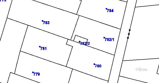 Parcela st. 782/2 v KÚ Velehrad, Katastrální mapa