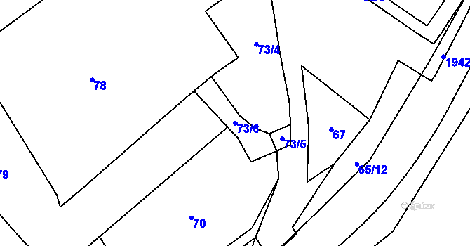Parcela st. 73/6 v KÚ Velehrad, Katastrální mapa
