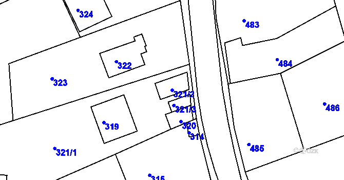 Parcela st. 321/2 v KÚ Velehrad, Katastrální mapa