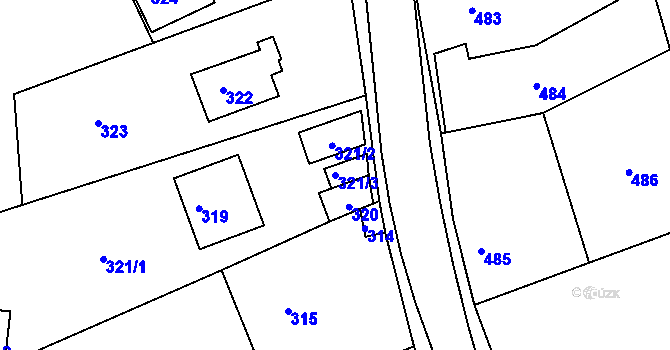 Parcela st. 321/3 v KÚ Velehrad, Katastrální mapa