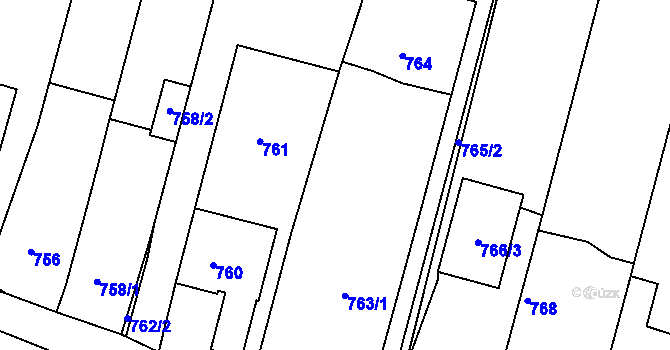 Parcela st. 763/2 v KÚ Velehrad, Katastrální mapa
