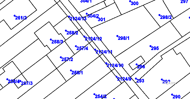 Parcela st. 2124/11 v KÚ Velehrad, Katastrální mapa