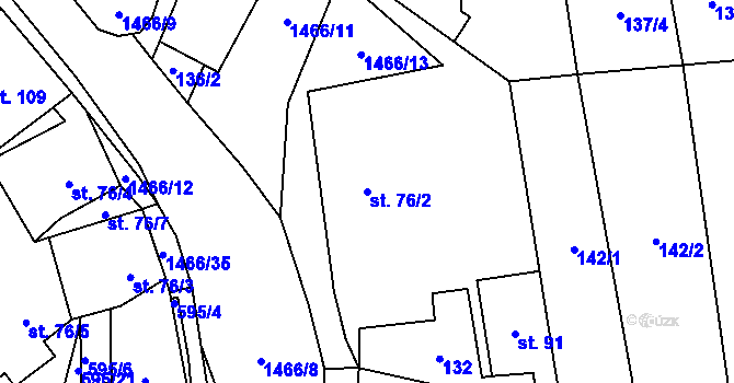 Parcela st. 76/2 v KÚ Velemín, Katastrální mapa