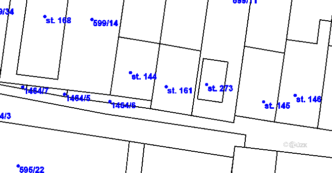 Parcela st. 161 v KÚ Velemín, Katastrální mapa