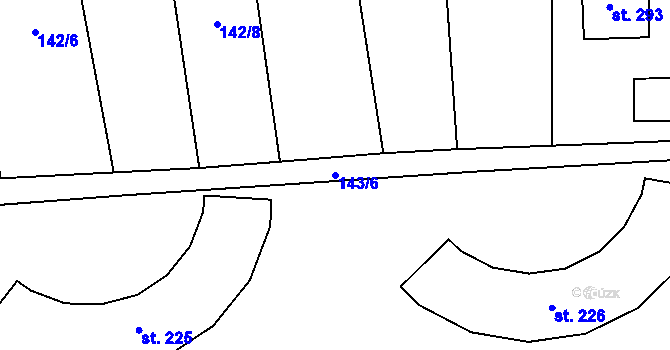 Parcela st. 143/6 v KÚ Velemín, Katastrální mapa