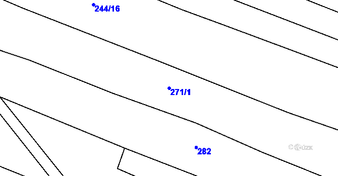 Parcela st. 271/1 v KÚ Velemín, Katastrální mapa