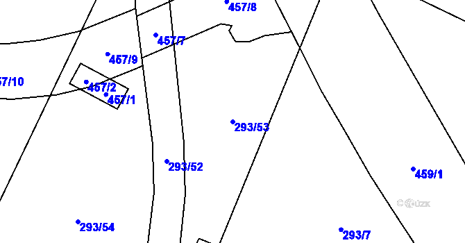 Parcela st. 293/53 v KÚ Minice, Katastrální mapa