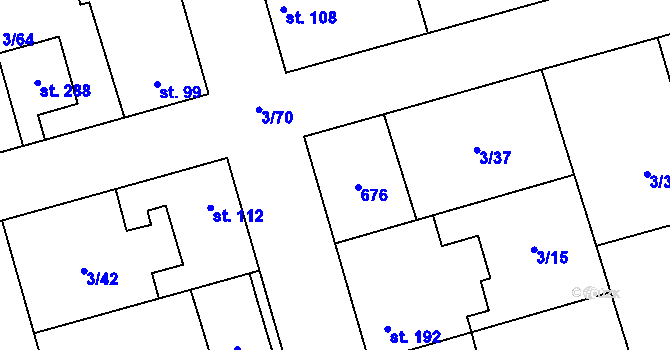 Parcela st. 111 v KÚ Veleň, Katastrální mapa