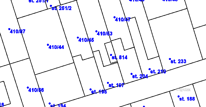 Parcela st. 410/46 v KÚ Veleň, Katastrální mapa