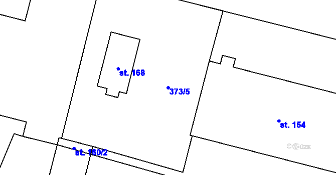 Parcela st. 373/5 v KÚ Velenice, Katastrální mapa