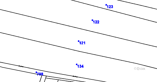 Parcela st. 121 v KÚ Velenice, Katastrální mapa