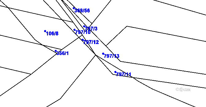 Parcela st. 797/13 v KÚ Velenice, Katastrální mapa