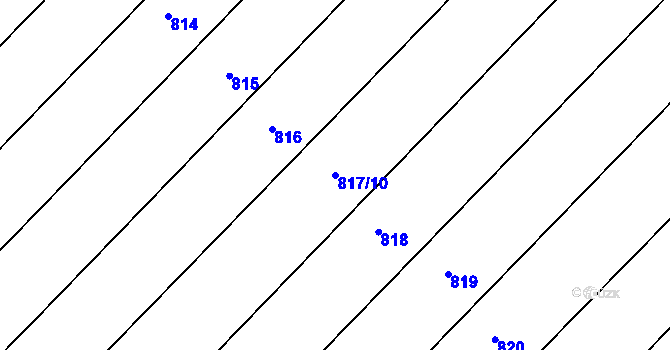 Parcela st. 817/10 v KÚ Velenice, Katastrální mapa