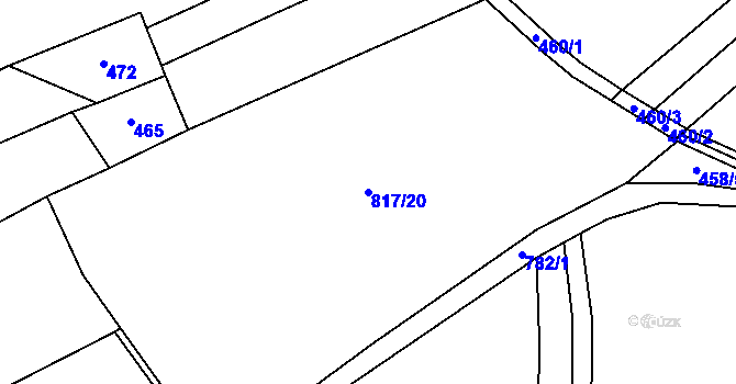 Parcela st. 817/20 v KÚ Velenice, Katastrální mapa