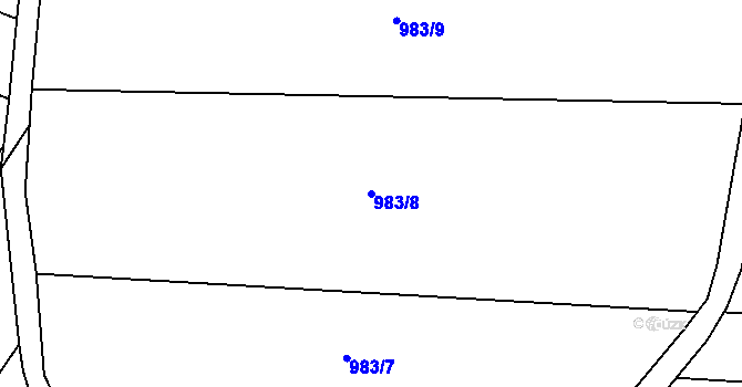 Parcela st. 983/8 v KÚ Velenice, Katastrální mapa