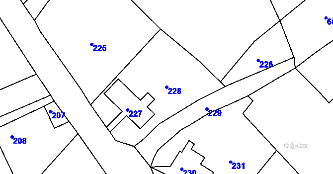 Parcela st. 228 v KÚ Velenice u Zákup, Katastrální mapa