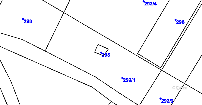 Parcela st. 295 v KÚ Velenice u Zákup, Katastrální mapa