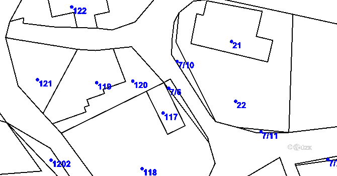 Parcela st. 7/6 v KÚ Velenice u Zákup, Katastrální mapa