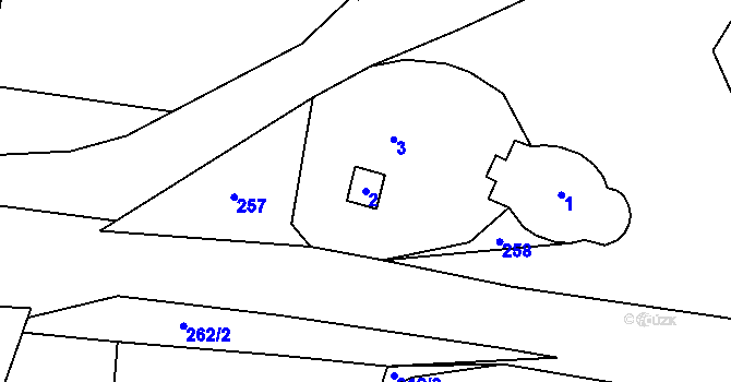 Parcela st. 2 v KÚ Velenka, Katastrální mapa