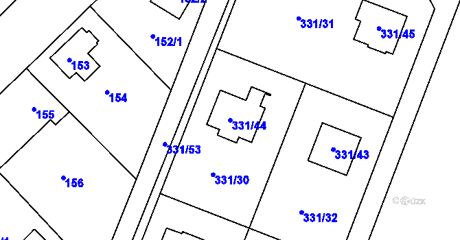 Parcela st. 331/44 v KÚ Velenka, Katastrální mapa