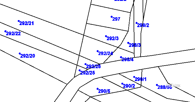 Parcela st. 292/24 v KÚ Velenka, Katastrální mapa