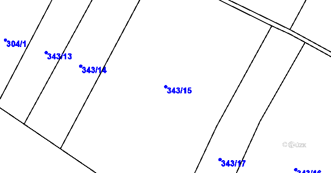 Parcela st. 343/15 v KÚ Velenka, Katastrální mapa