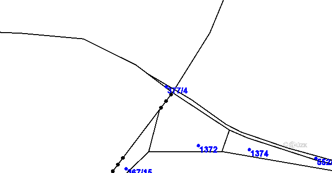 Parcela st. 377/4 v KÚ Velenka, Katastrální mapa