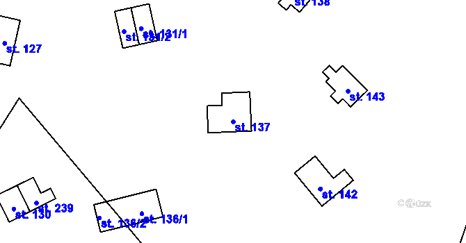 Parcela st. 137 v KÚ Velenov, Katastrální mapa