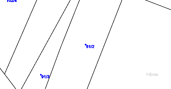 Parcela st. 91/2 v KÚ Velenov, Katastrální mapa