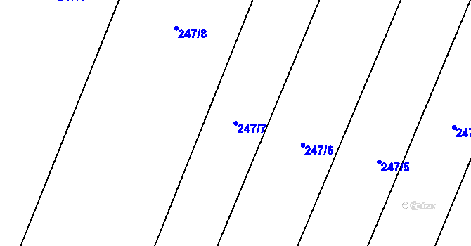 Parcela st. 247/7 v KÚ Velenov, Katastrální mapa