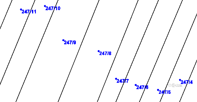 Parcela st. 247/8 v KÚ Velenov, Katastrální mapa