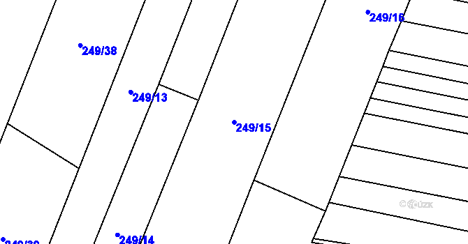 Parcela st. 249/15 v KÚ Velenov, Katastrální mapa