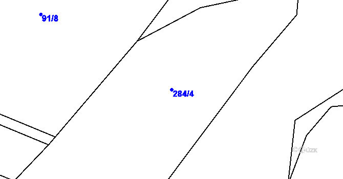 Parcela st. 284/4 v KÚ Velenov, Katastrální mapa