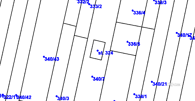 Parcela st. 324 v KÚ Velenov, Katastrální mapa