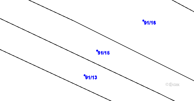 Parcela st. 91/15 v KÚ Velenov, Katastrální mapa