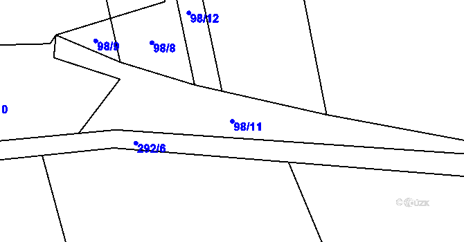 Parcela st. 98/11 v KÚ Velenov, Katastrální mapa