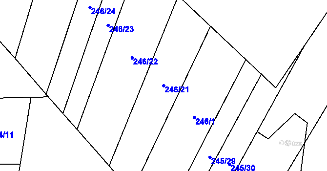 Parcela st. 246/21 v KÚ Velenov, Katastrální mapa
