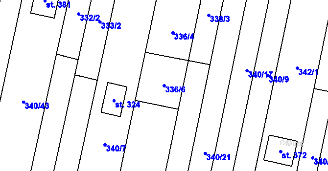 Parcela st. 336/6 v KÚ Velenov, Katastrální mapa