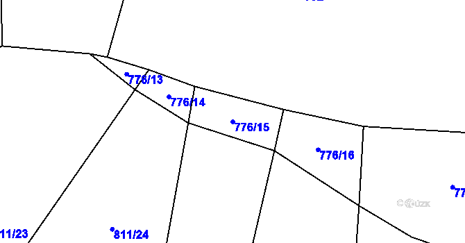 Parcela st. 776/15 v KÚ Velenovy, Katastrální mapa