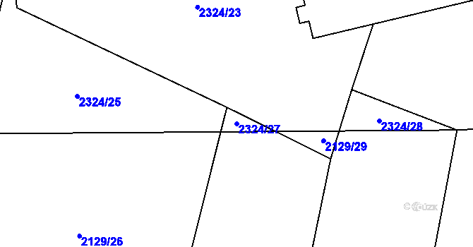 Parcela st. 2324/27 v KÚ Velenovy, Katastrální mapa