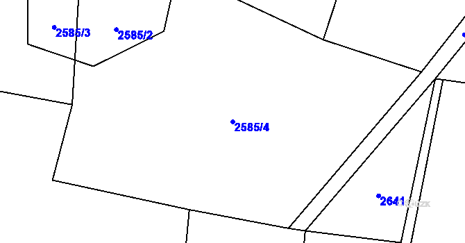 Parcela st. 2585/4 v KÚ Velenovy, Katastrální mapa