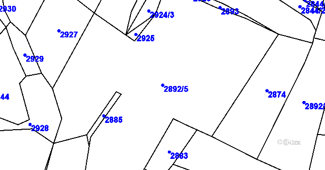 Parcela st. 2892/5 v KÚ Velenovy, Katastrální mapa