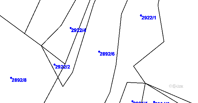 Parcela st. 2892/6 v KÚ Velenovy, Katastrální mapa