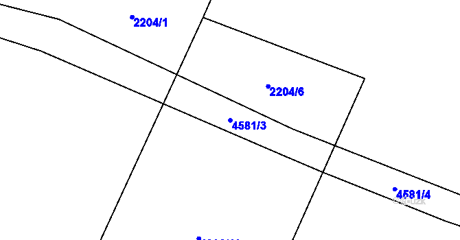 Parcela st. 4581/3 v KÚ Velenovy, Katastrální mapa