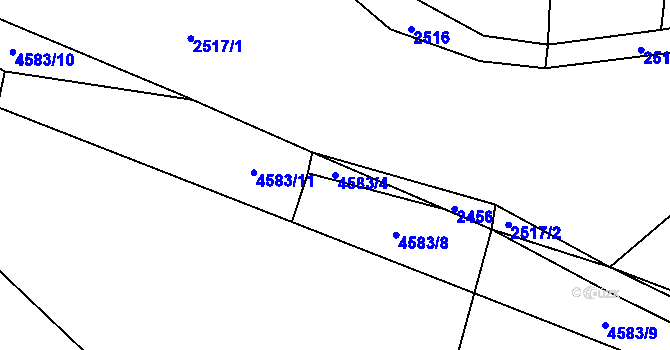 Parcela st. 4583/4 v KÚ Velenovy, Katastrální mapa