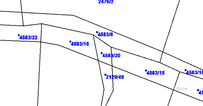 Parcela st. 4583/20 v KÚ Velenovy, Katastrální mapa