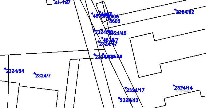 Parcela st. 2324/44 v KÚ Velenovy, Katastrální mapa