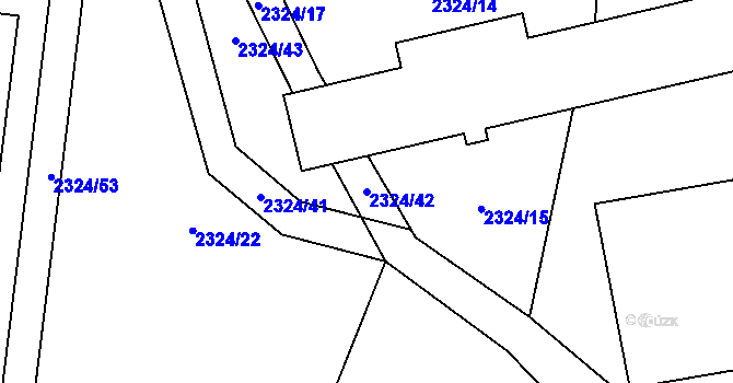 Parcela st. 2324/42 v KÚ Velenovy, Katastrální mapa