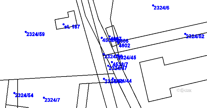 Parcela st. 2324/48 v KÚ Velenovy, Katastrální mapa